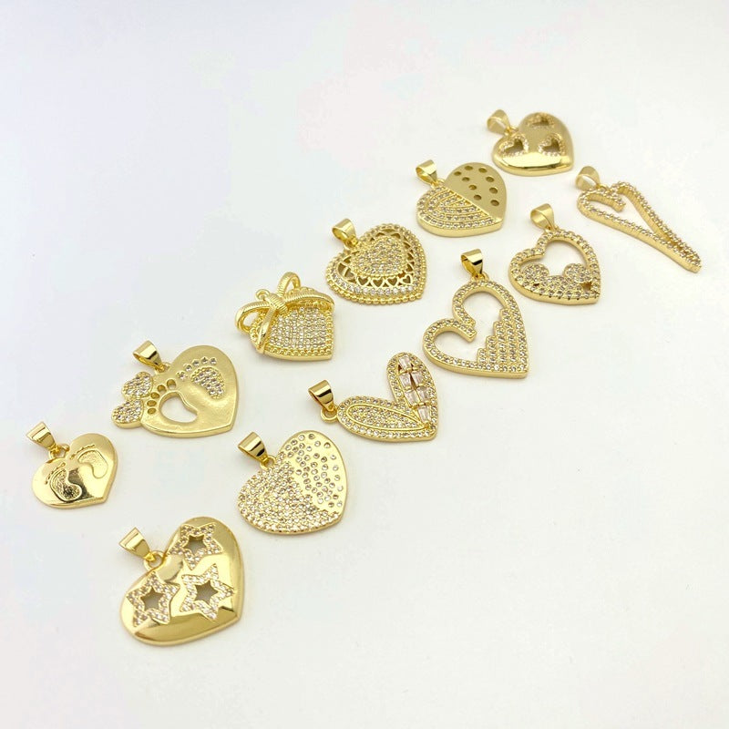 Versatile Heart-shaped Micro Inlaid Zirconium Necklace