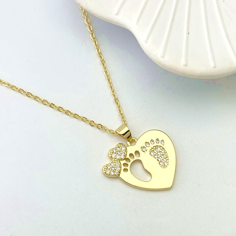 Versatile Heart-shaped Micro Inlaid Zirconium Necklace